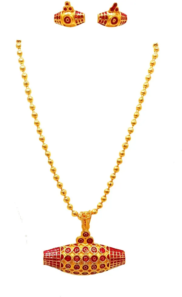 Assamese_Traditional_Red_Meenakari_Dholbiri_Jewellery_Set